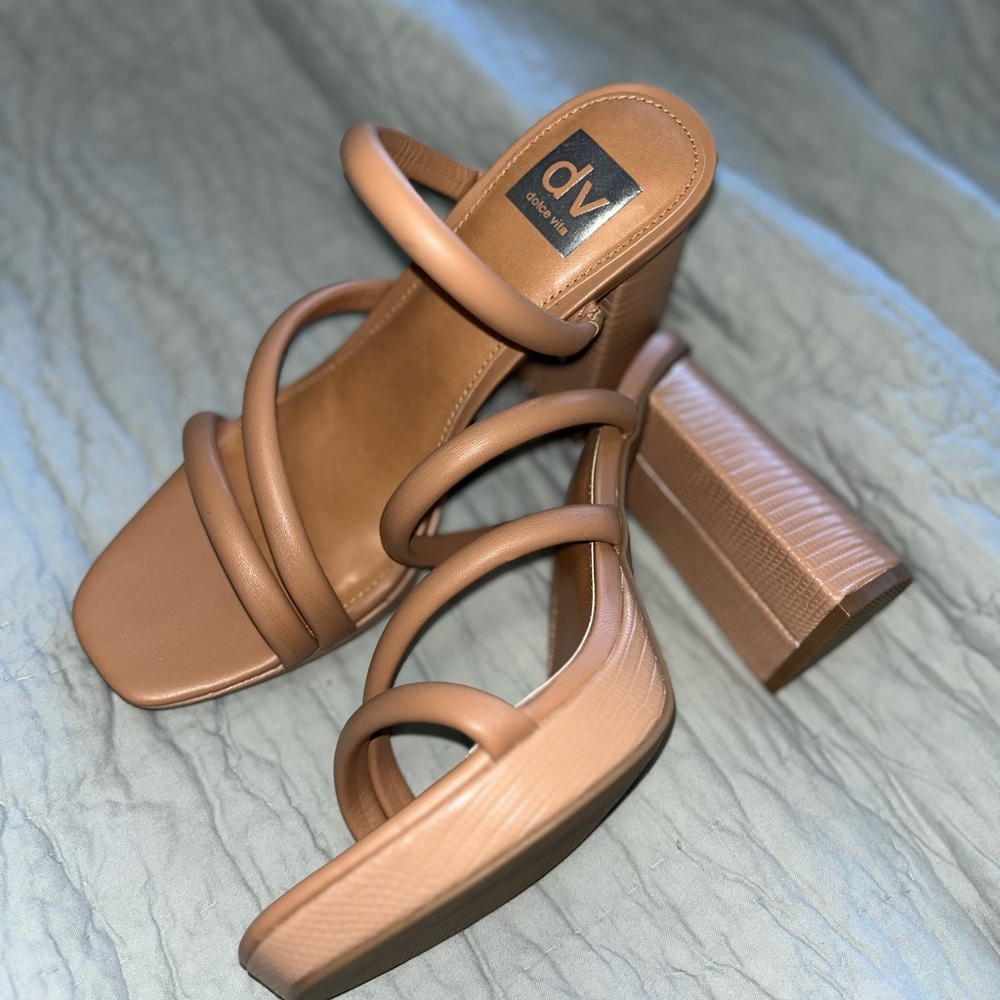 DV by Dolce Vita Women's Tan Strappy Heels